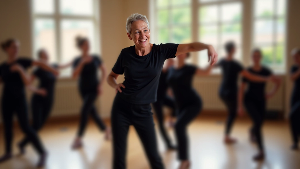 Instructor demonstrating salsa footwork with students watching in a dance studio
