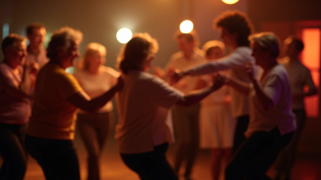 Mature adults enjoying bachata dancing together in a welcoming studio environment