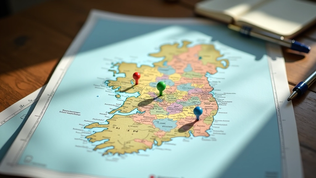 Map of Ireland with highlighted cities showing event locations in Dublin, Cork, and Limerick